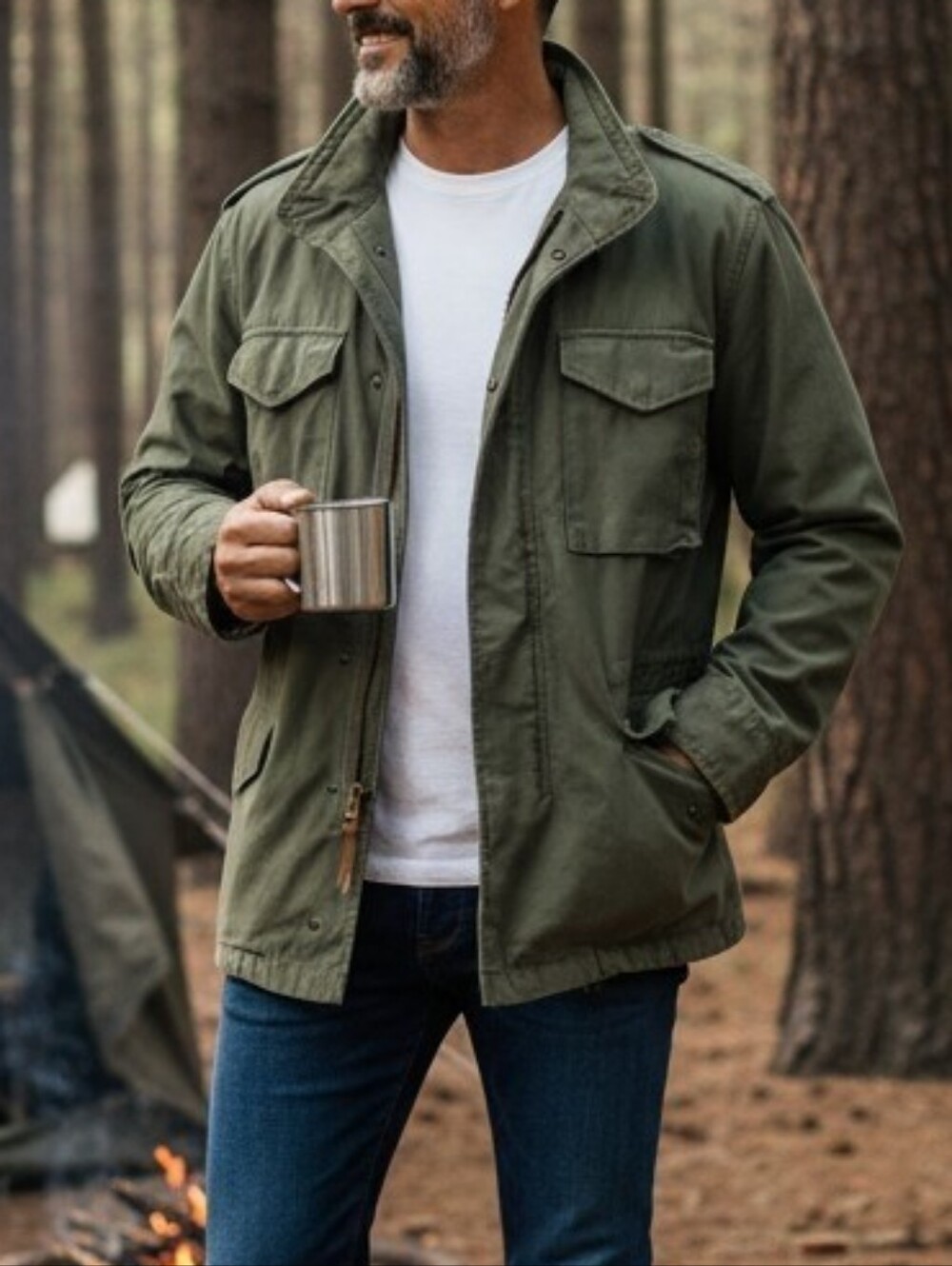 Alpha Industries Vintage Army M-65 Cold Weather Field Jacket, Military Green